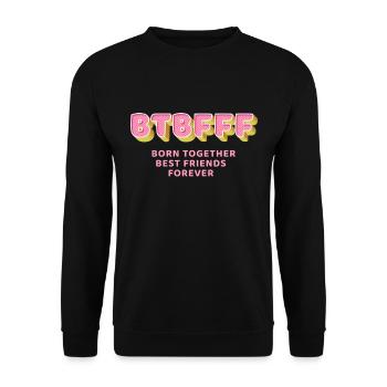 BTBFF Matching Twin Outfit Identical Twins - Unisex Sweatshirt - black - Front - Alina (178cm) & Michal (187cm)