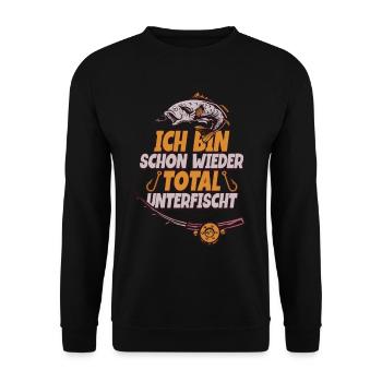 Angeln Angler - Unisex Pullover - Schwarz - Vorne - Alina (178cm) & Michal (187cm)