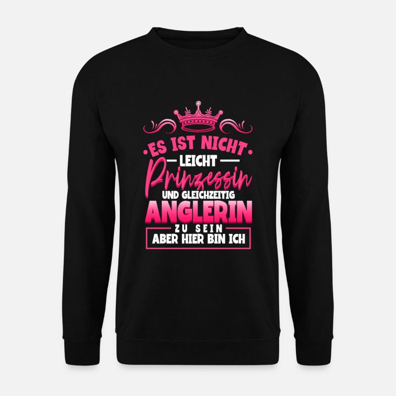 Angeln Anglerin - Unisex Pullover - Schwarz