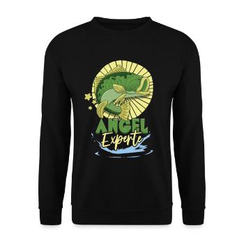 Angeln Angler - Unisex Pullover - Schwarz - Vorne - Alina (178cm) & Michal (187cm)