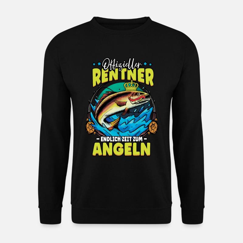 Angeln Angler Rentner - Unisex Pullover - Schwarz