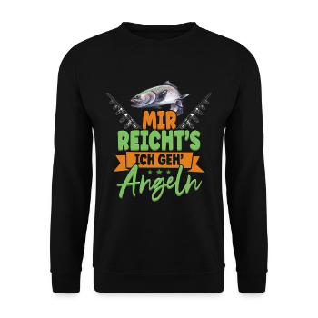 Angler Mir Reichts Ich Geh Angeln - Unisex Pullover - Schwarz - Vorne - Alina (178cm) & Michal (187cm)