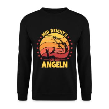 Angler Mir Reichts Ich Geh Angeln - Unisex Pullover - Schwarz - Vorne - Alina (178cm) & Michal (187cm)