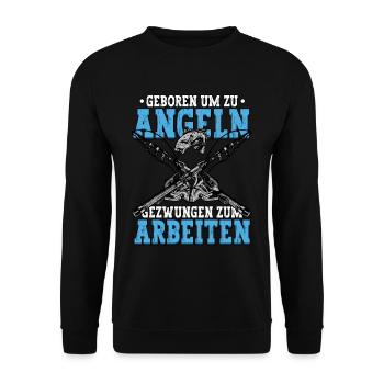 Angeln Angler - Unisex Pullover - Schwarz - Vorne - Alina (178cm) & Michal (187cm)