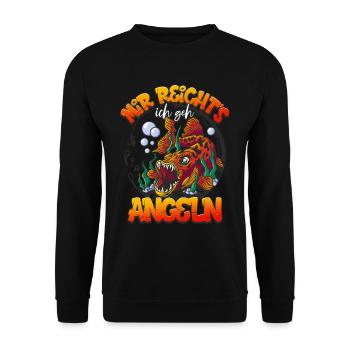 Angler Mir Reichts Ich Geh Angeln - Unisex Pullover - Schwarz - Vorne - Alina (178cm) & Michal (187cm)