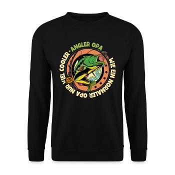 Angeln Angler Opa - Unisex Pullover - Schwarz - Vorne - Alina (178cm) & Michal (187cm)
