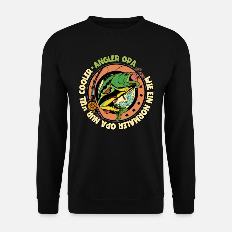 Angeln Angler Opa - Unisex Pullover - Schwarz