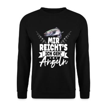 Angler Mir Reichts Ich Geh Angeln - Unisex Pullover - Schwarz - Vorne - Alina (178cm) & Michal (187cm)