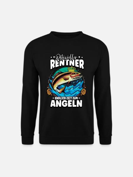 Angeln Angler Rentner - Unisex Pullover - Schwarz