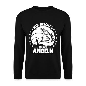 Angler Mir Reichts Ich Geh Angeln - Unisex Pullover - Schwarz - Vorne - Alina (178cm) & Michal (187cm)