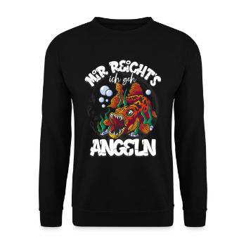 Angler Mir Reichts Ich Geh Angeln - Unisex Pullover - Schwarz - Vorne - Alina (178cm) & Michal (187cm)