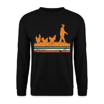 Chicken Chickens - Unisex Sweatshirt - black - Front - Alina (178cm) & Michal (187cm)
