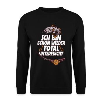 Angeln Angler - Unisex Pullover - Schwarz - Vorne - Alina (178cm) & Michal (187cm)