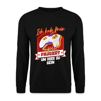 Zocken Gaming - Unisex Pullover - Schwarz - Vorne - Alina (178cm) & Michal (187cm)