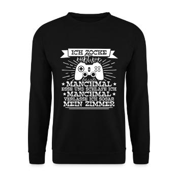Ich Zocke Nicht Nur Manchmal Zocken Gaming - Unisex Pullover - Schwarz - Vorne - Alina (178cm) & Michal (187cm)