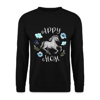 Appaloosa Vêtements de cheval Appaloosa Mère - Sweat-shirt Unisexe - noir - Devant - Alina (178cm) & Michal (187cm)