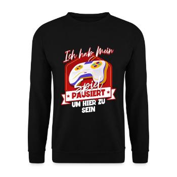 Zocken Gaming - Unisex Pullover - Schwarz - Vorne - Alina (178cm) & Michal (187cm)