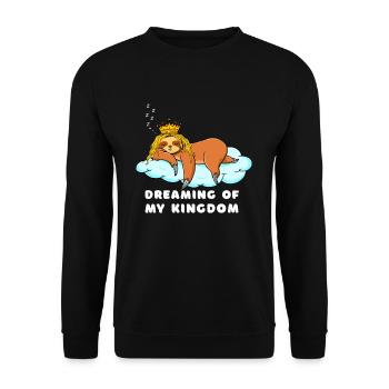 Paresseux endormi avec couronne - Sweat-shirt Unisexe - noir - Devant - Alina (178cm) & Michal (187cm)