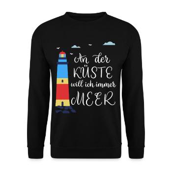 Meer Strand Nordsee Ostsee Norddeutsch - Unisex Pullover - Schwarz - Vorne - Alina (178cm) & Michal (187cm)