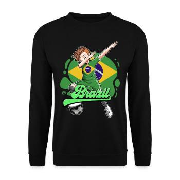 Brazil Football - Unisex Sweatshirt - black - Front - Alina (178cm) & Michal (187cm)