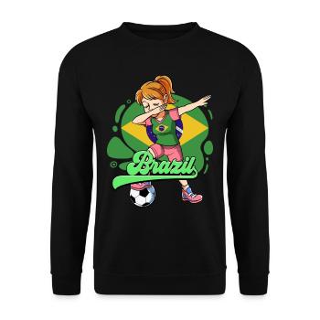 Brazil Football - Unisex Sweatshirt - black - Front - Alina (178cm) & Michal (187cm)