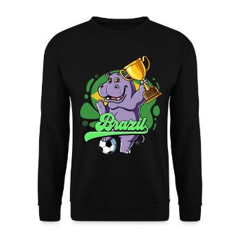 Brazil Football - Unisex Sweatshirt - black - Front - Alina (178cm) & Michal (187cm)