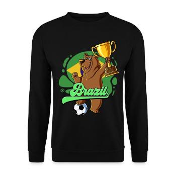 Brazil Football - Unisex Sweatshirt - black - Front - Alina (178cm) & Michal (187cm)