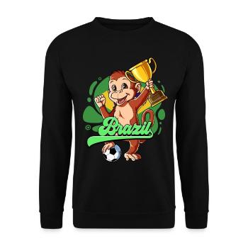 Brazil Football - Unisex Sweatshirt - black - Front - Alina (178cm) & Michal (187cm)