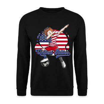 Usa Fußball - Unisex Pullover - Schwarz - Vorne - Alina (178cm) & Michal (187cm)