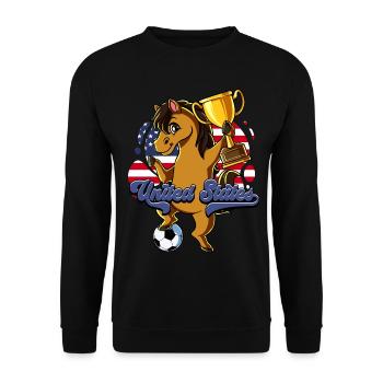 Usa Fußball - Unisex Pullover - Schwarz - Vorne - Alina (178cm) & Michal (187cm)