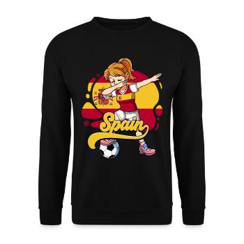 Spanien Fußball - Unisex Pullover - Schwarz - Vorne - Alina (178cm) & Michal (187cm)