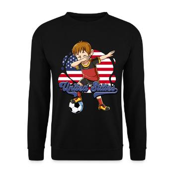 Usa Fußball - Unisex Pullover - Schwarz - Vorne - Alina (178cm) & Michal (187cm)