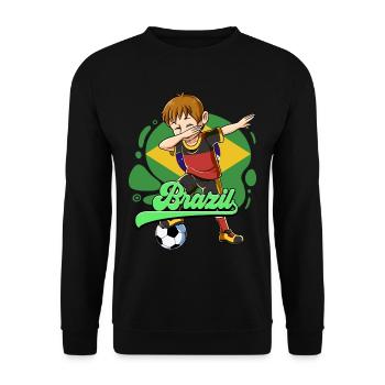 Brazil Football - Unisex Sweatshirt - black - Front - Alina (178cm) & Michal (187cm)