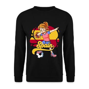 Spanien Fußball - Unisex Pullover - Schwarz - Vorne - Alina (178cm) & Michal (187cm)