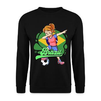 Brazil Football - Unisex Sweatshirt - black - Front - Alina (178cm) & Michal (187cm)