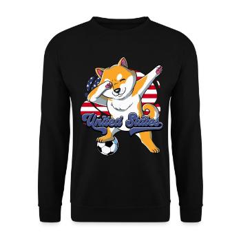 Usa Fußball - Unisex Pullover - Schwarz - Vorne - Alina (178cm) & Michal (187cm)