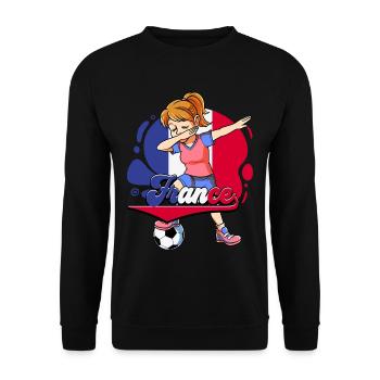 Frankreich Fußball - Unisex Pullover - Schwarz - Vorne - Alina (178cm) & Michal (187cm)