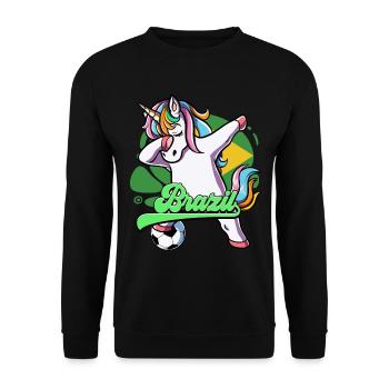 Brazil Football - Unisex Sweatshirt - black - Front - Alina (178cm) & Michal (187cm)