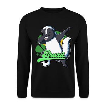 Brazil Football - Unisex Sweatshirt - black - Front - Alina (178cm) & Michal (187cm)