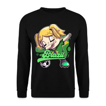 Brazil Football - Unisex Sweatshirt - black - Front - Alina (178cm) & Michal (187cm)