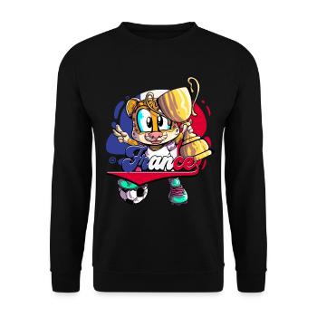 Frankreich Fußball - Unisex Pullover - Schwarz - Vorne - Alina (178cm) & Michal (187cm)