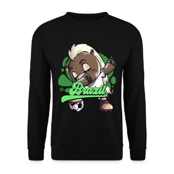 Brazil Football - Unisex Sweatshirt - black - Front - Alina (178cm) & Michal (187cm)