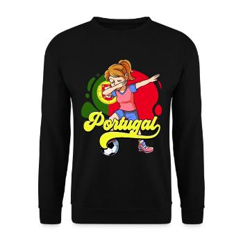 Portugal Football - Sweat-shirt Unisexe - noir - Devant - Alina (178cm) & Michal (187cm)