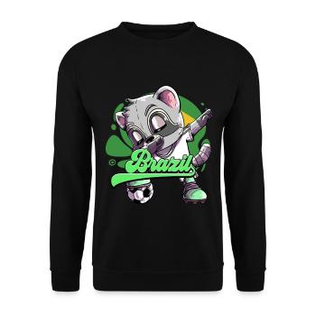 Brazil Football - Unisex Sweatshirt - black - Front - Alina (178cm) & Michal (187cm)