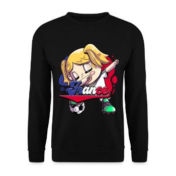 Frankreich Fußball - Unisex Pullover - Schwarz - Vorne - Alina (178cm) & Michal (187cm)