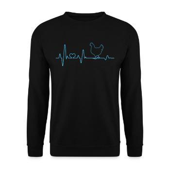 Poulets - Sweat-shirt Unisexe - noir - Devant - Alina (178cm) & Michal (187cm)