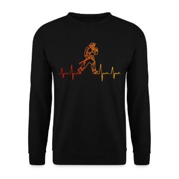 Firefighter Fire Brigade - Unisex Sweatshirt - black - Front - Alina (178cm) & Michal (187cm)