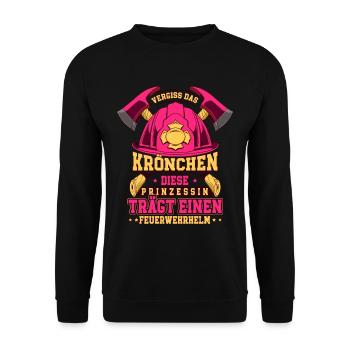 Vergiss Das Krönchen Diese Prinzessin Trägt - Unisex Pullover - Schwarz - Vorne - Alina (178cm) & Michal (187cm)