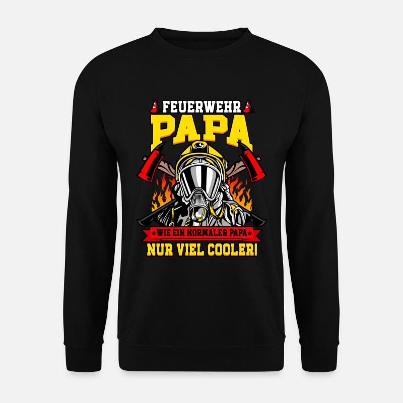 Feuerwehr Papa Feuerwehrmann - Unisex Pullover - Schwarz