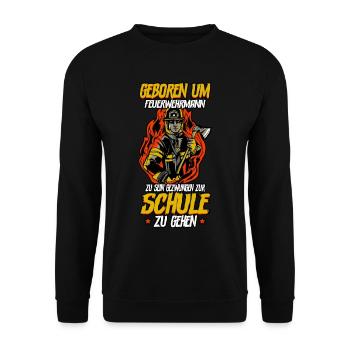 Feuerwehr Feuerwehrmann - Unisex Pullover - Schwarz - Vorne - Alina (178cm) & Michal (187cm)